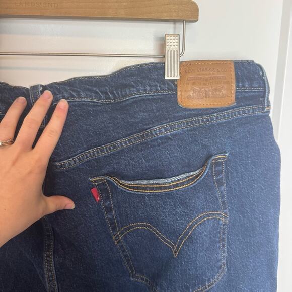 Levi’s Wedgie Straight Dark Wash High Waisted Button Fly Ankle Jeans Size 26W - Picture 5 of 7